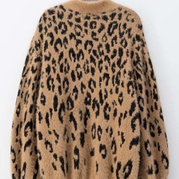 Leopard Print Open Front Cardigan - Picture 3 of 4